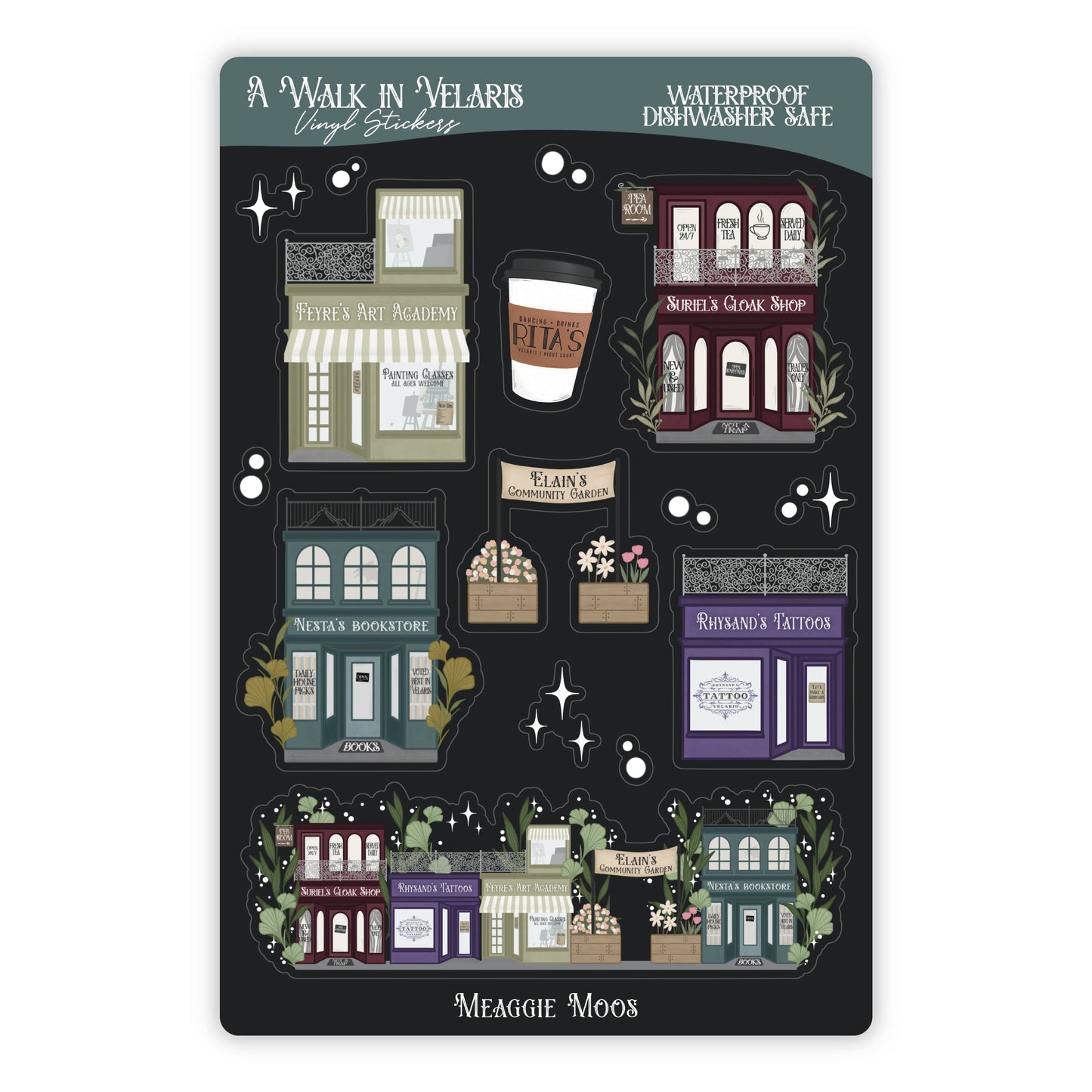 A Walk in Velaris Sticker Sheet | A Court of Thorns & Roses