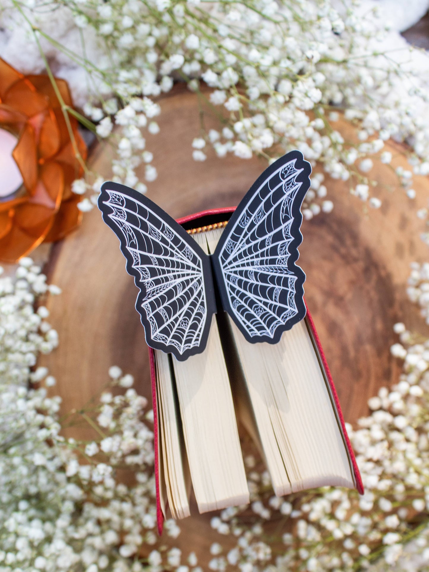3D Spooky Spiderweb Butterfly Wings Bookmark | Soft Touch