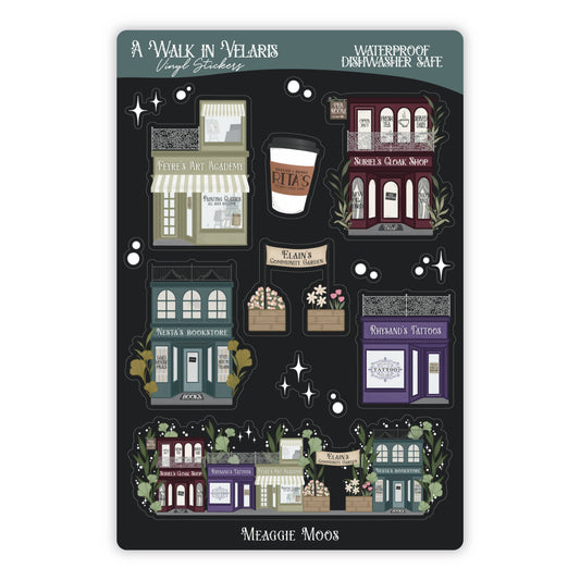 A Walk in Velaris Sticker Sheet | A Court of Thorns & Roses