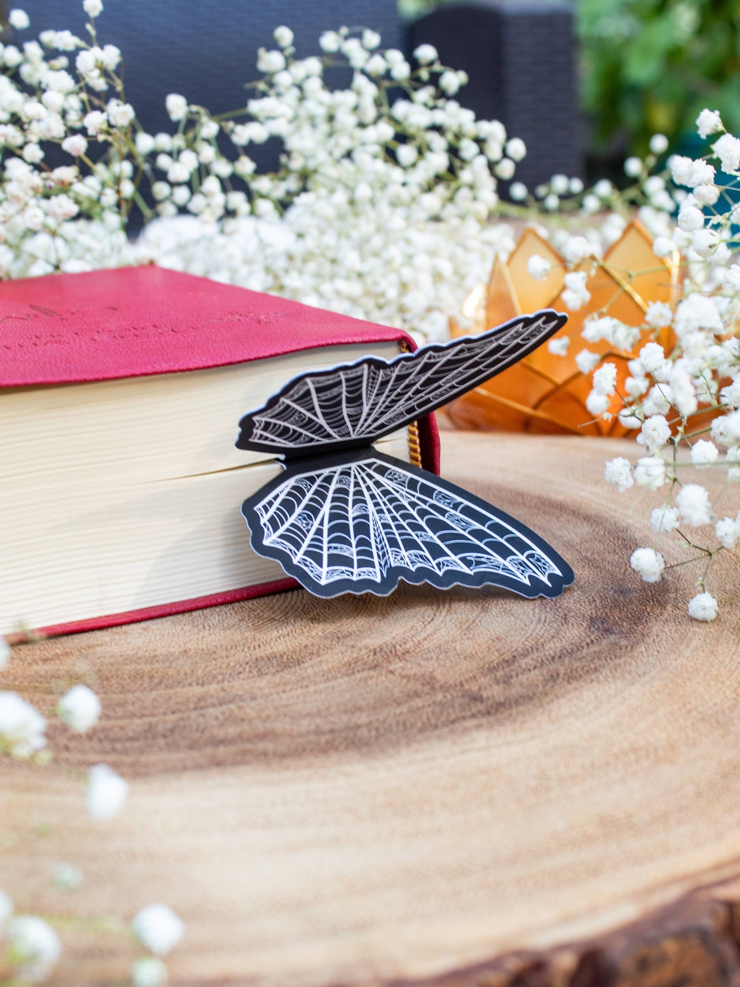 3D Spooky Spiderweb Butterfly Wings Bookmark | Soft Touch