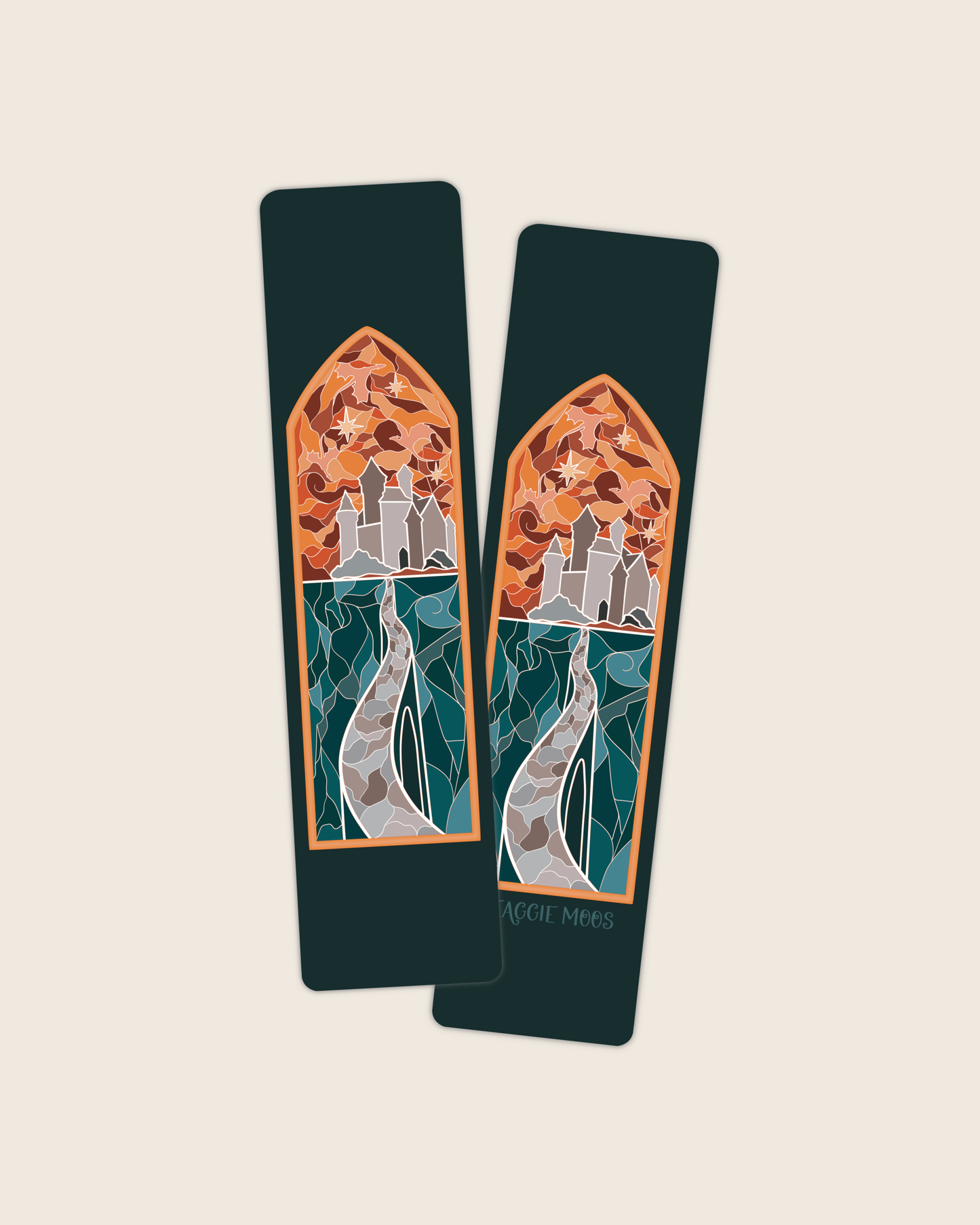 Fourth Wing |  Parapet Stain Glass Window 2x8  Bookmark  