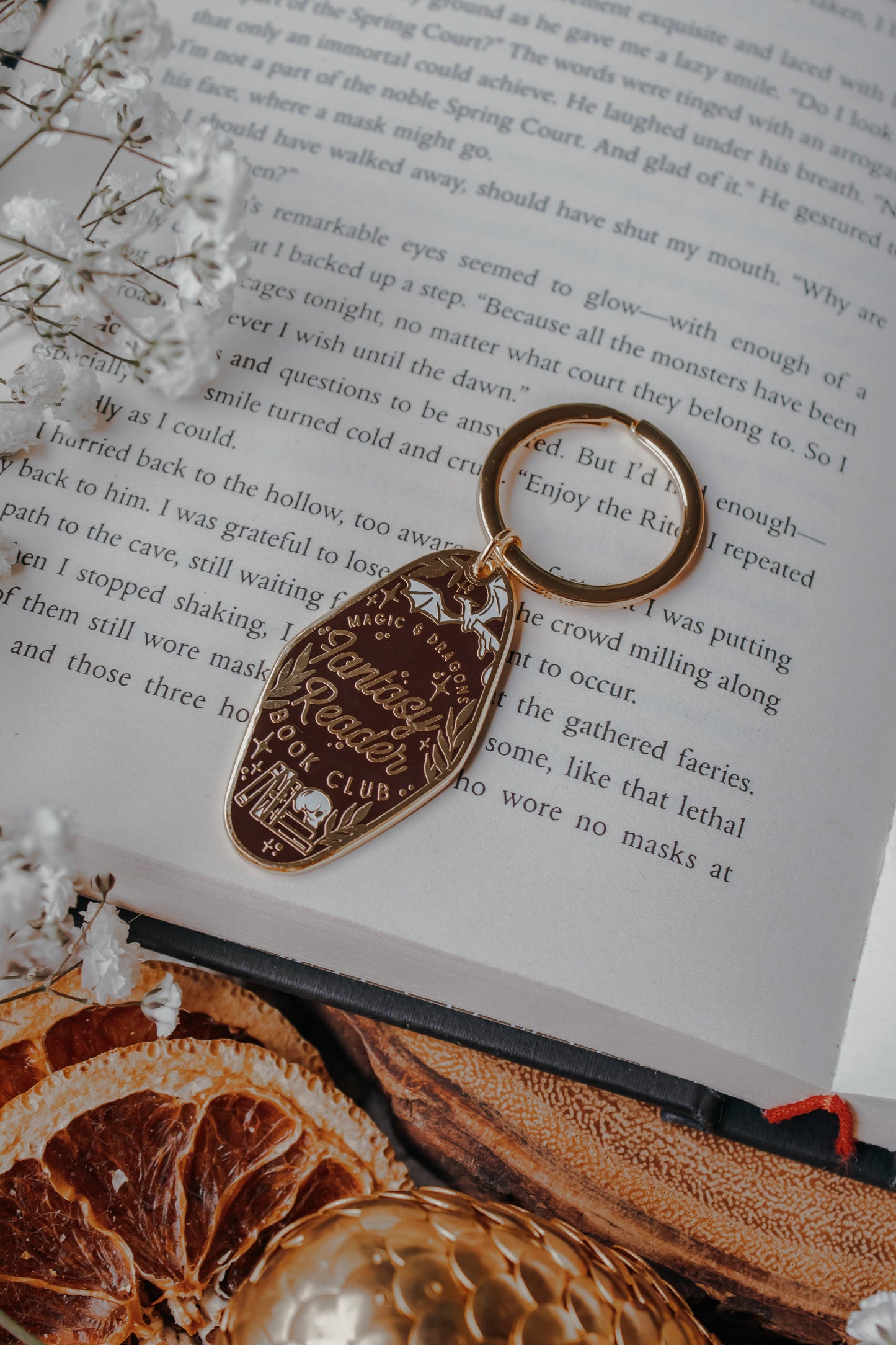 Fantasy Reader Enamel Keychain