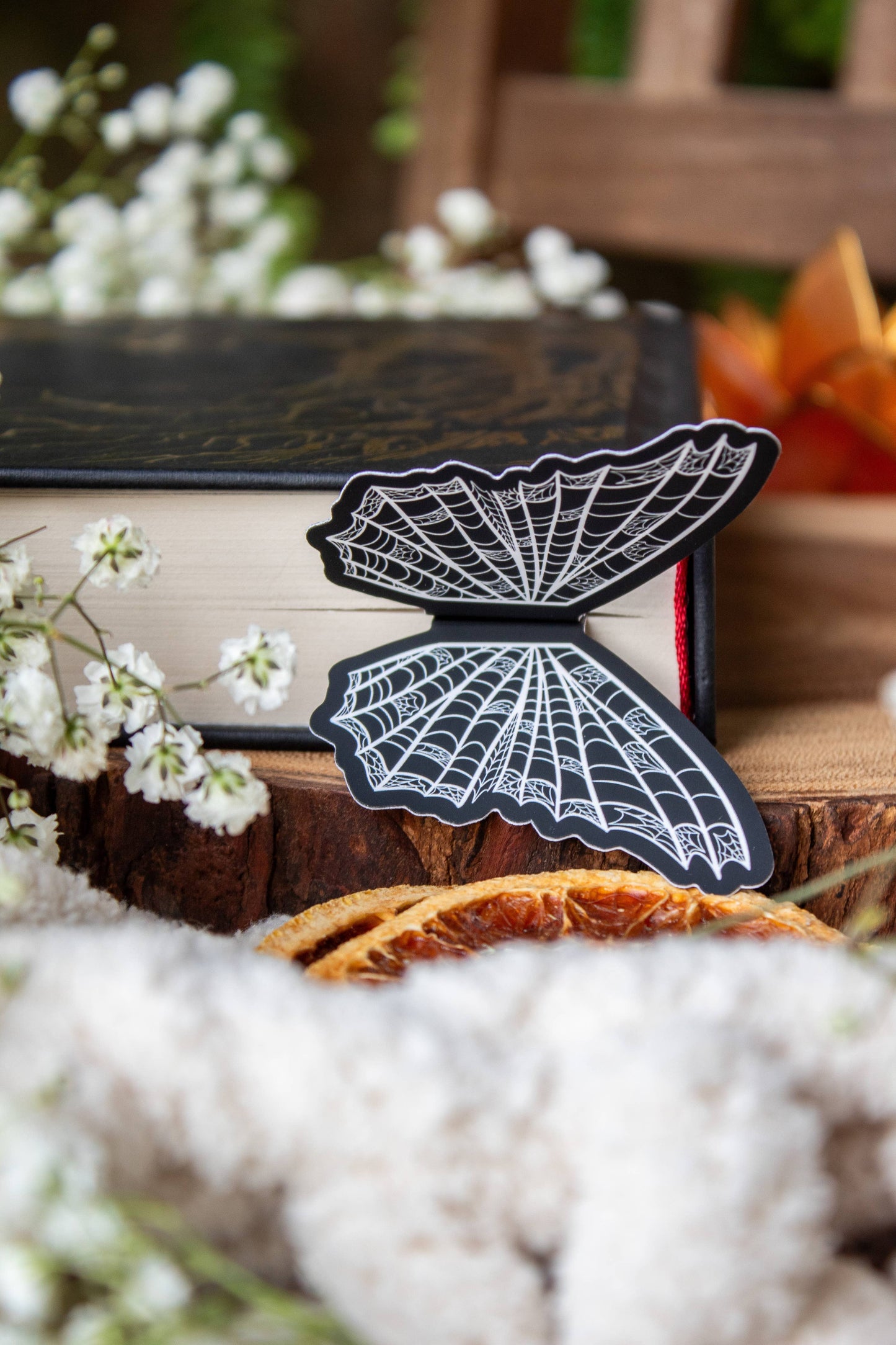 3D Spooky Spiderweb Butterfly Wings Bookmark | Soft Touch