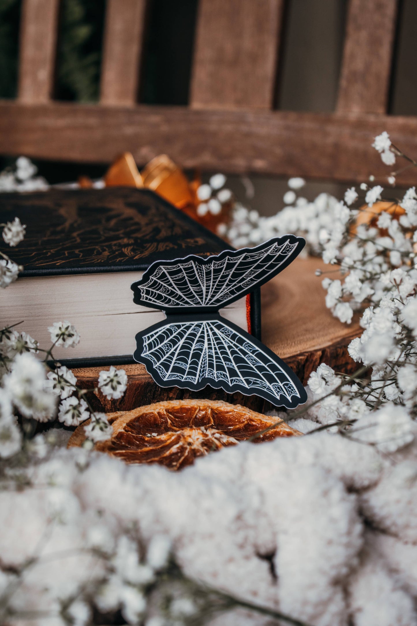 3D Spooky Spiderweb Butterfly Wings Bookmark | Soft Touch