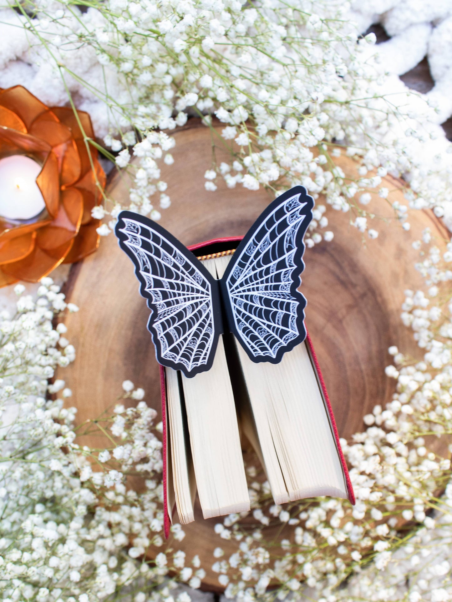 3D Spooky Spiderweb Butterfly Wings Bookmark | Soft Touch