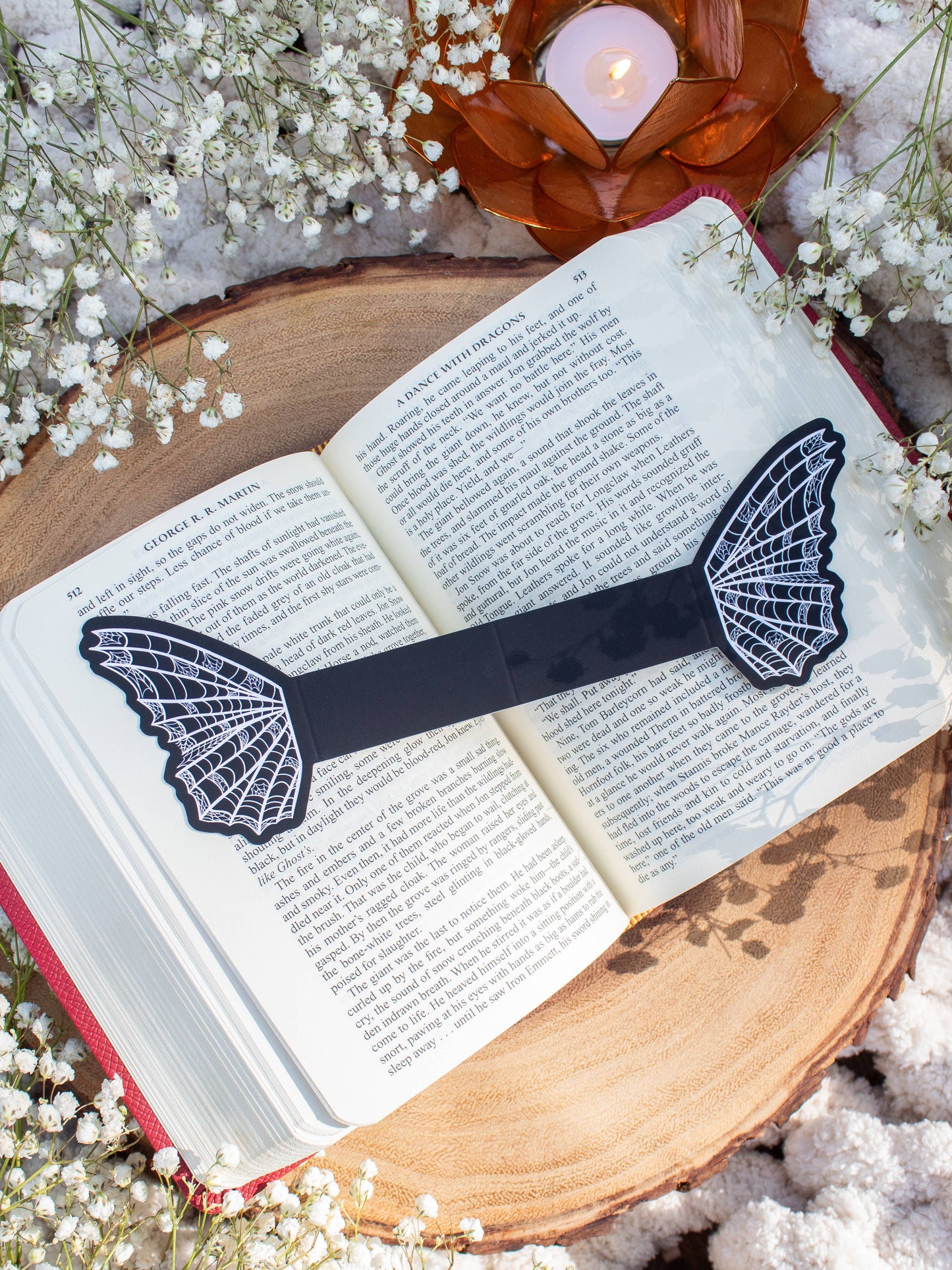3D Spooky Spiderweb Butterfly Wings Bookmark | Soft Touch