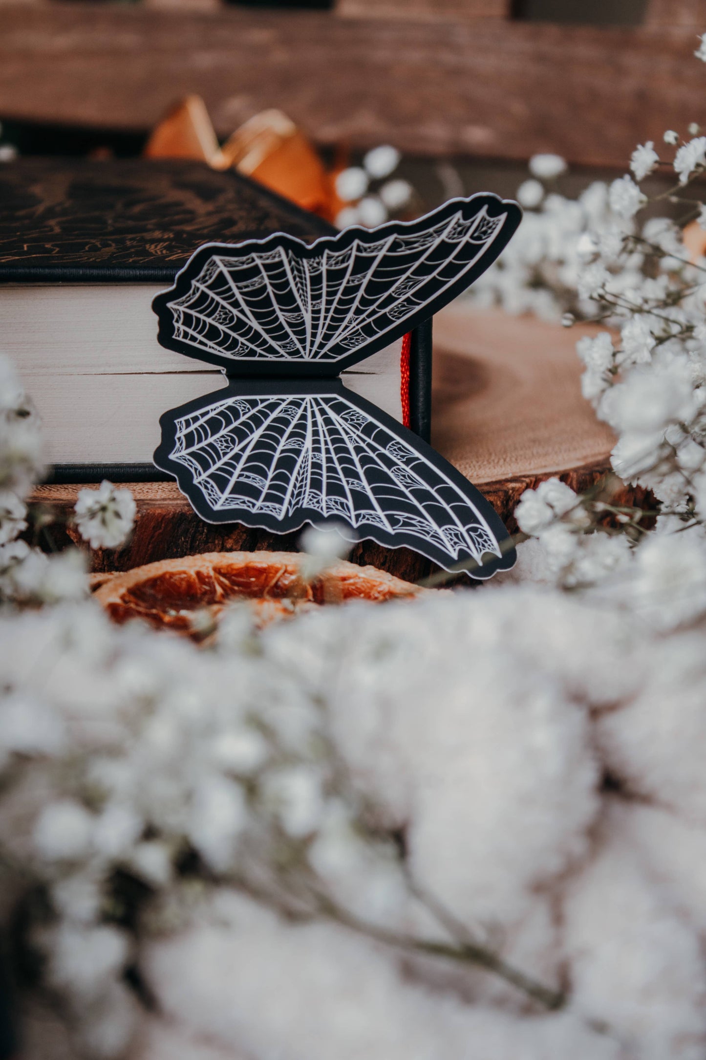 3D Spooky Spiderweb Butterfly Wings Bookmark | Soft Touch