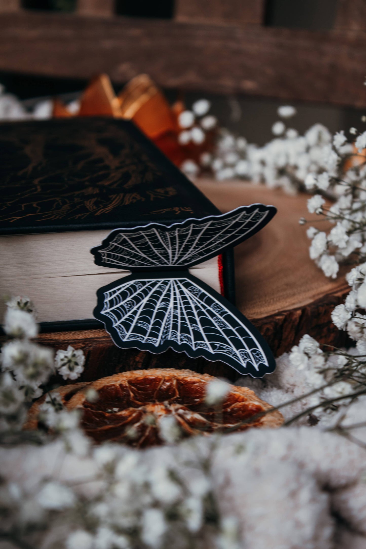 3D Spooky Spiderweb Butterfly Wings Bookmark | Soft Touch