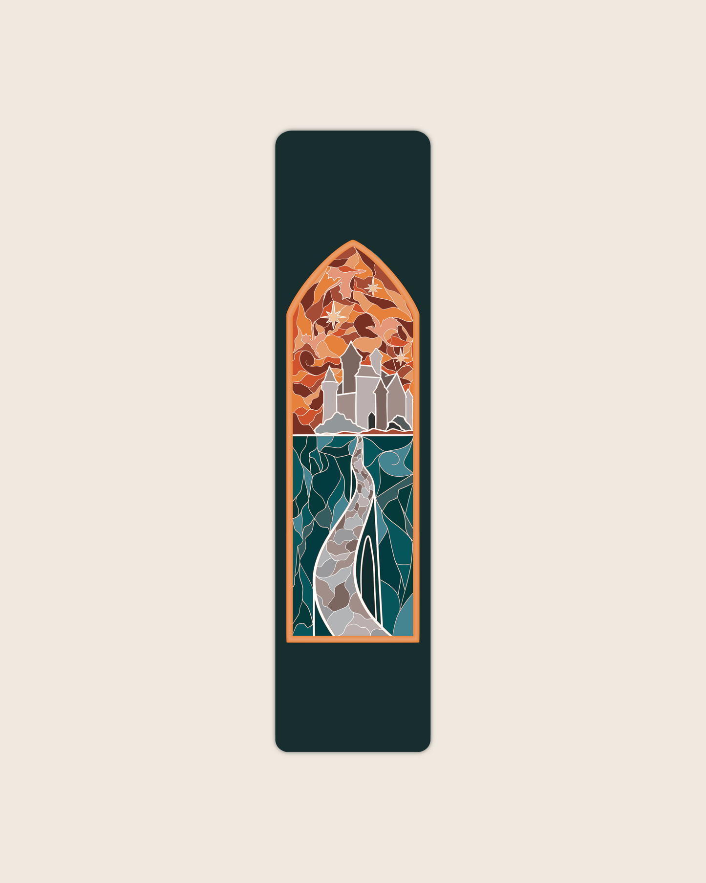 Fourth Wing |  Parapet Stain Glass Window 2x8  Bookmark  