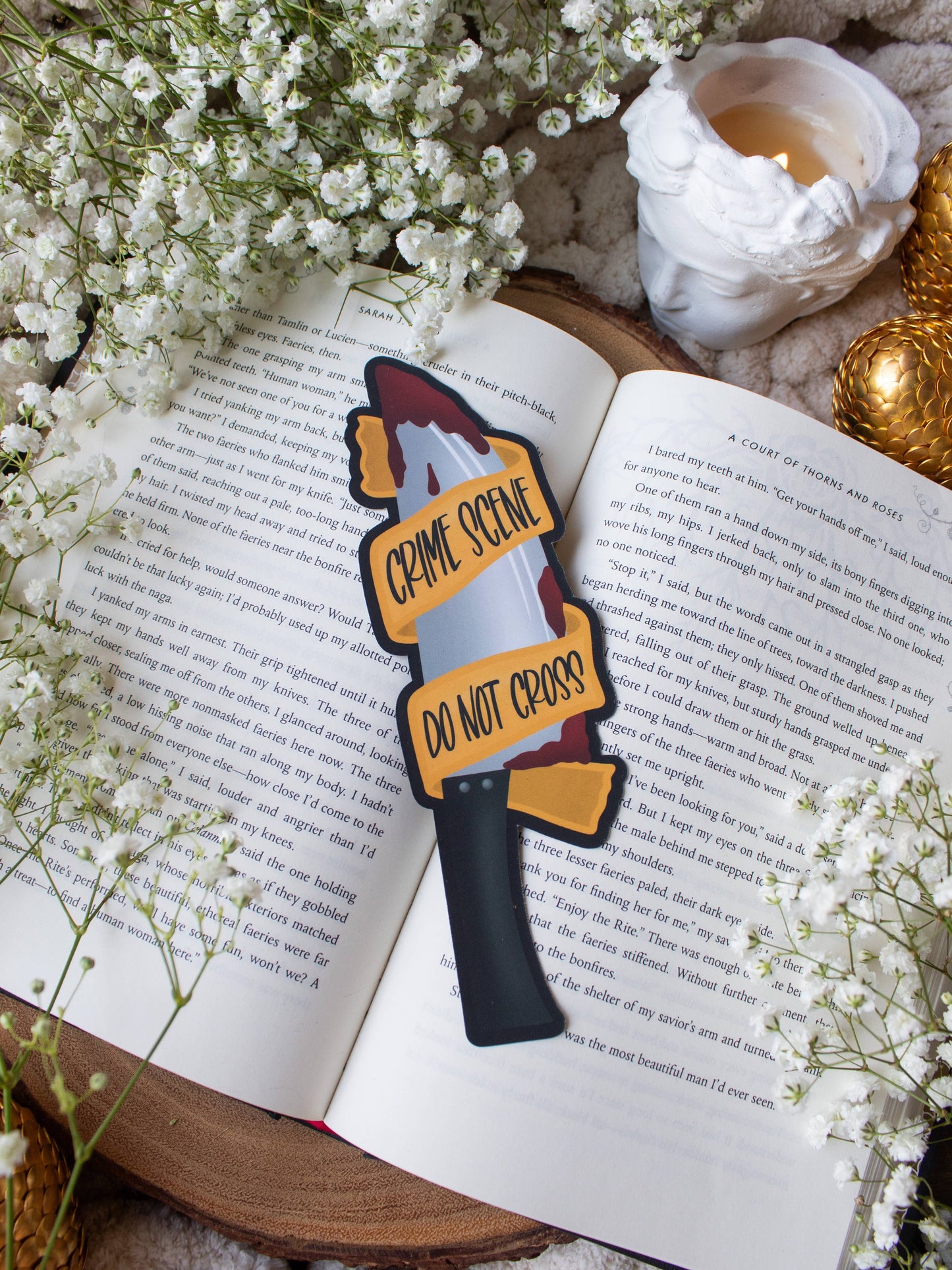 True Crime Reader Knife Die Cut Bookmark | Soft Touch