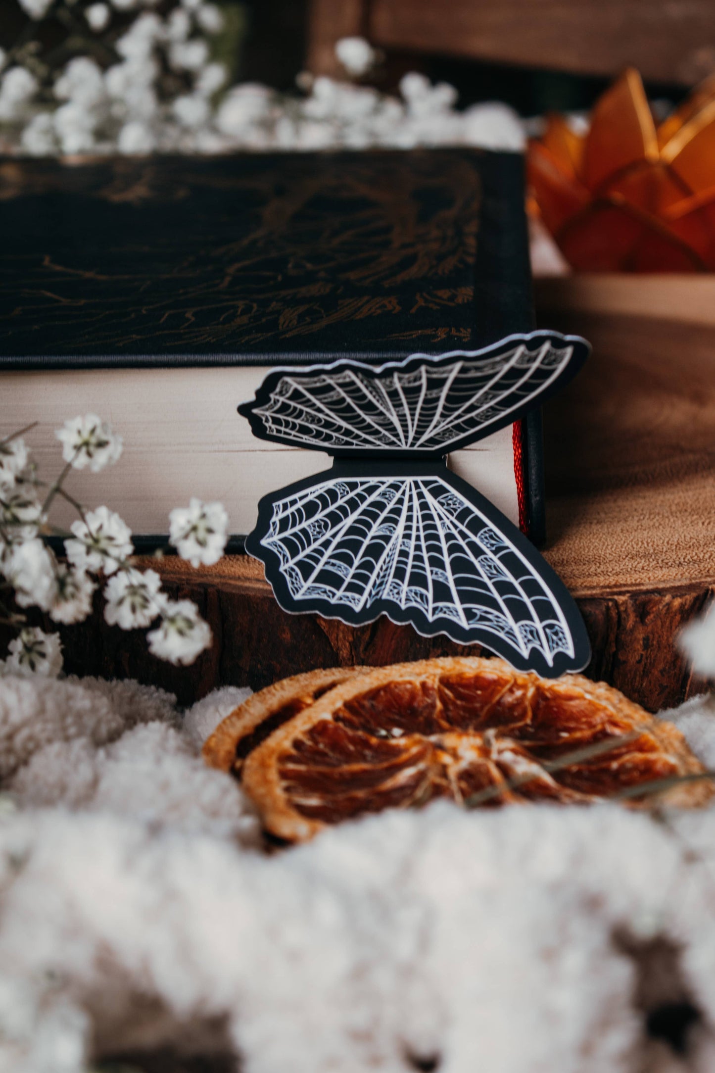 3D Spooky Spiderweb Butterfly Wings Bookmark | Soft Touch